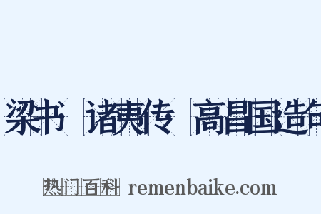 梁书·诸夷传·高昌国造句是什么意思的图片